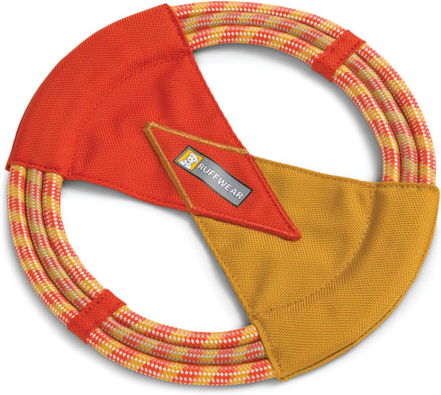 Ruffwear Pacific Ring Dog Toy, Interactive Fetch and Tug Toy, Sockeye Red for Playing and Training