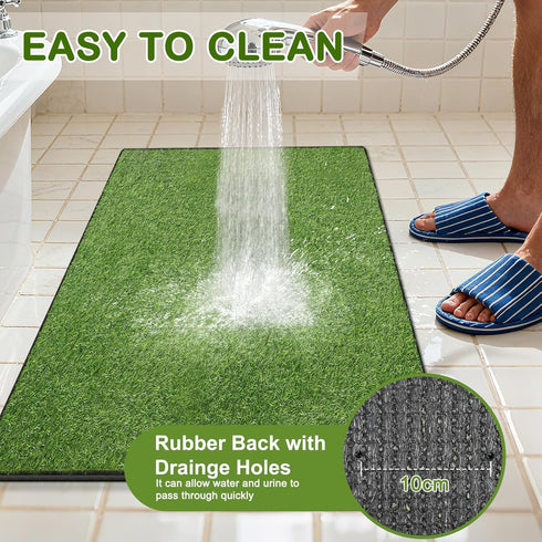 aHeemo Hemmed (19.8"x39.6") Artificial Grass for Dogs Potty, Reusable Pet Training Mat for Home and Travel, Washable