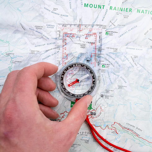 Backpacking, Sun Company ProMap - Ultra Lightweight Baseplate Map Compass with Declination Scale - Accurate