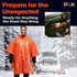 PREPARED4X Emergency Poncho and Mylar Blanket Liner, Waterproof Wind-Resistant Outdoor Rain Poncho