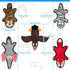 5pcs Set LECHONG No Stuffing Dog Squeaky Toys, Glowing Eyes Crinkle Plush Puppy Toys for Teething Chewing, Flat Tough