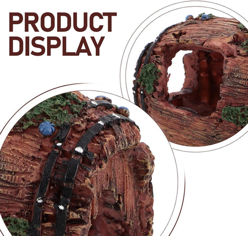 Toyvian Barrel Aquarium Decoration Resin Fish Shrimp Hideout Large Red Fish Tank Shelter Hiding Cave Freshwater Betta