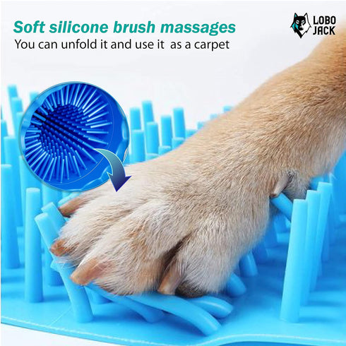 Dog Paw Cleaner, Portable 360º Silicone Washer Cup for Small and Medium Breed Cats and Dogs, Blue