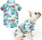 EXPAWLORER Dog Hawaiian Shirt, Summer Clothes, Breathable Polo T-Shirts with Floral and Sea Island Pattern