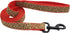 Coastal Ribbon Weave Leash, Brown Leopard on Red, 1" x 6'