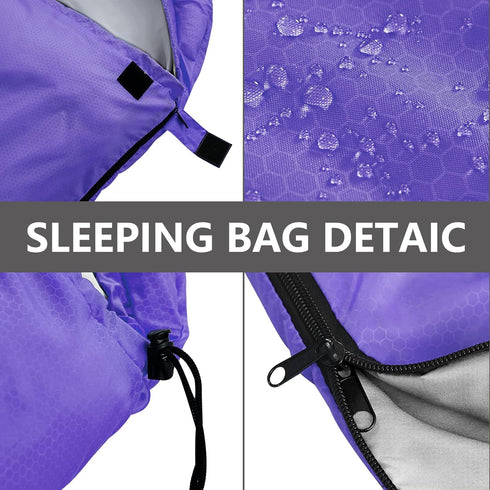 Lightweight Waterproof Sleeping Bags for Adults, Kids & Girls - Great for 3-4 Seasons Hiking & Camping