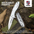 Pocket Knife for Men with Clip, Heavy Duty Folding Knives, 3.4" 14C28N Stainless Steel Titanium Coated Blade, Tactical