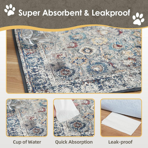 SCLOSE 72" 72" Washable Pee Pad for Dogs Extra Large, x Reusable Puppy Pads Waterproof Dog Rugs, Super Absorbent