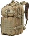 Tru Salute 45L Military Tactical Backpack, Large Army 3 Day Assault Pack Molle Bugout Bag (Tan)