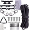 Kayak Canoes Anchor Trolley Kit System with Pulleys, Pad Eye Cleats, Ring, 30 Feet of Rope