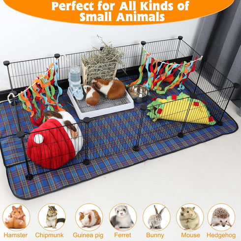 2 8Sq (12 FHTONGE Large Guinea Pig Cage Habitat with Pcs Waterproof Bedding, Ft Guinea Pig Playpen with Mat, Metal