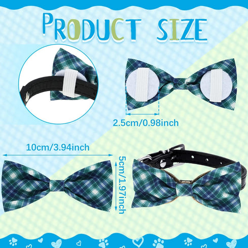 16 Pieces Hawaiian Style Dog Bow Ties with Rubber Bands, Slide Dog Collar Attachment for Large Dogs, Spring Summer