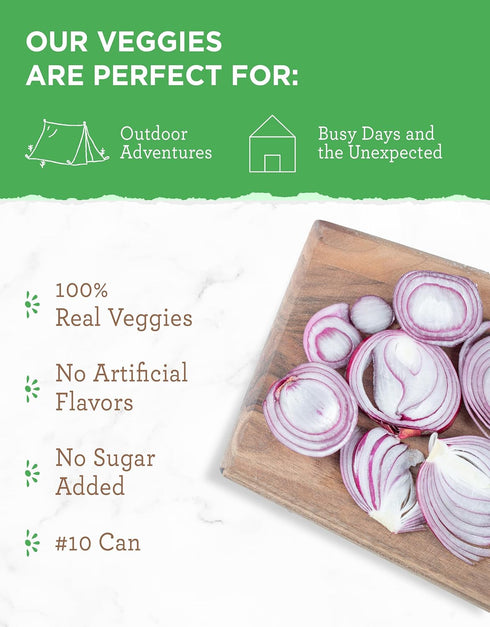 250 Backpacking #10 Package Simple Kitchen Dehydrated Chopped Onions - Servings for Family Meal Prep, Gluten Free