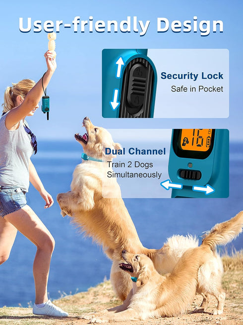 Bousnic Dog Training Collar with Remote, 4000ft Waterproof E Collars for 2 Dogs, Rechargeable with Beep Vibration