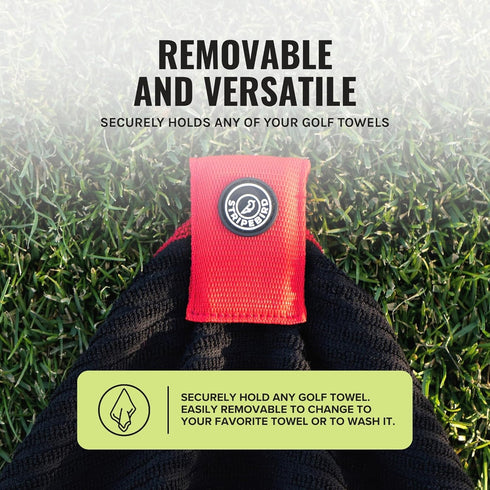 Stripebird - Magnetic Clip for Any Towel (Red) - Highest Strength Magnet for Magnetic Golf Towel - Removable from