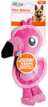 Outward Hound Fire Biterz Flamingo Plush Firehouse Material Interactive Dog Toy, Small
