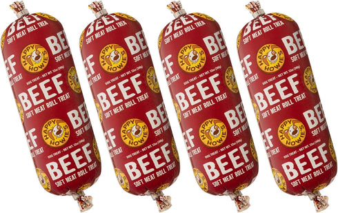 Happy Howie's Soft Meat Roll Treat - Soft Dog Food Beef Rolls,