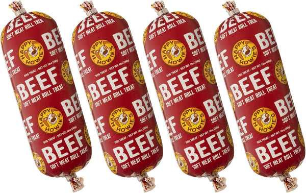 Happy Howie's Soft Meat Roll Treat - Soft Dog Food Beef Rolls,