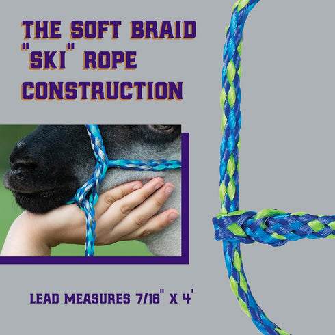 Weaver Livestock Poly Rope Sheep Halter, Adjustable Modern Style Braid for Sheep and Goat