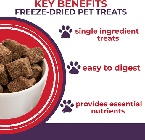 3 oz Momentum Carnivore Nutrition Freeze-Dried Beef Heart Dog Treats & Cat Treats Single-Ingredient, High-Protein