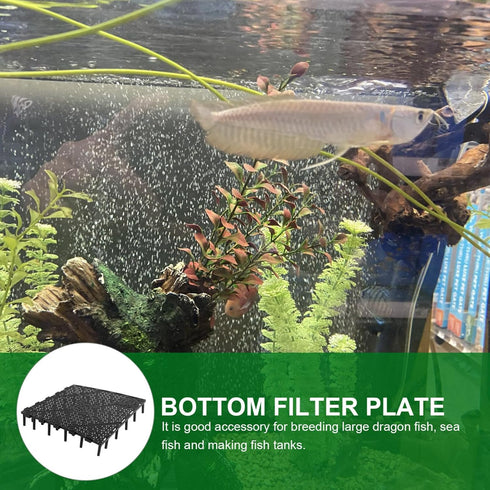 Baluue Fish Tank Bottom Filter - 20pcs PVC Filter Plate Splicing Aquarium Divider Bottom Grid (Black)