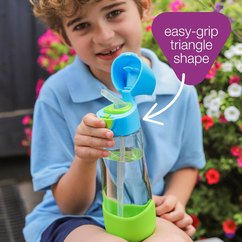 15oz b.box Tritan Straw Bottle: Kids Water Bottle for Toddler & Up. Spill & Leak Proof, BPA Free. Great