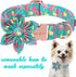 Unique Style Paws Summer Dog Collar with Floral Bow, Flamingo Bow Tie Puppy Collar, Cute Green for Small Medium Large