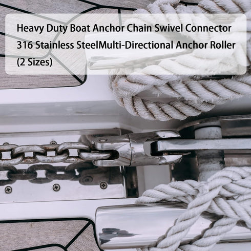 SHENGHUISS Heavy Duty Boat Anchor Chain Swivel Connector - 316 Stainless Steel Multi-Directional Roller