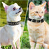 Spiked Dog Cat Collar, Male Black Soft Leather Spike Puppy Collars Adjustable for Small Medium Large Dogs Chihuahua