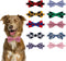 BWOGUE Plaid Dog Bow Ties - 10pcs Adjustable Bowties for Small Medium Large Dogs and Cats