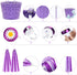 Kid's Bicycle Basket Streamers Set, Children's Wicker Basket with 2 LED Wheel Lights, Daisy Bike Bell