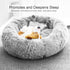 Dog Bed, Cat Calming Bed, Faux Fur Pillow Pet Donut Cuddler Round Plush Bed for Large Medium Small Dogs