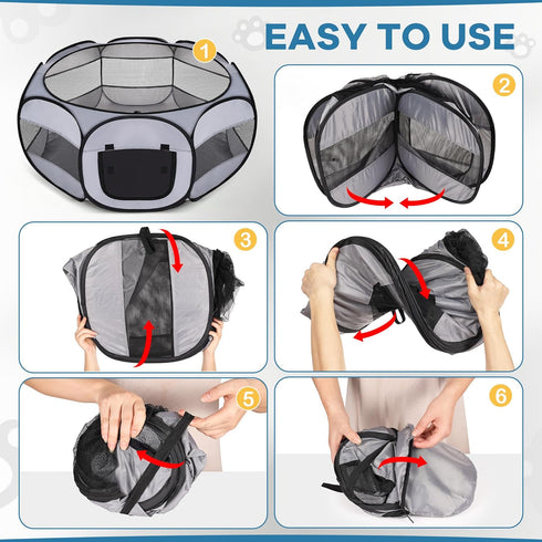 Generic Pig/Hamster/Chinchillas Soft Breathable Small Animal Playpen with Zipper Cover - Portable Rabbit/Bunny Pen