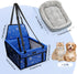 PetsHome Dog Car Seat Foldable Dog Car Booster Seat with Removable Thick Mat Waterproof Breathable Oxford Travel Bag for Small to Medium Dogs, Puppies, and Pets-Pattern Blue