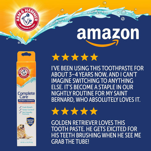 Hammer 6.2 Oz Arm & Complete Care Enzymatic Dog Toothpaste with Baking Soda and Calcium, Fluoride Free Formula