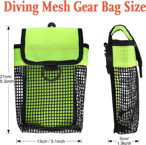 Scuba Diving Gear Bag - Finger Reel/SMB Safety Marker Buoy with Mesh Storage Pocket for Snorkeling