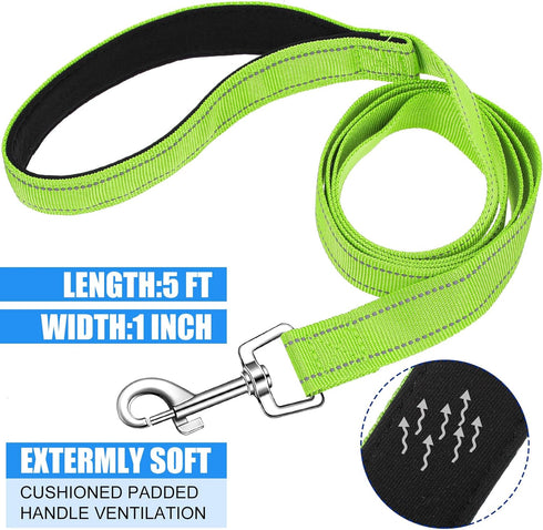 6 Pack Nylon Dog Leash Bulk 5 ft Dog Training Leashes for Medium and Large Dogs Heavy Duty Padded Handle Dog Leash Puppy Traction Rope for Walking, Play, Camping