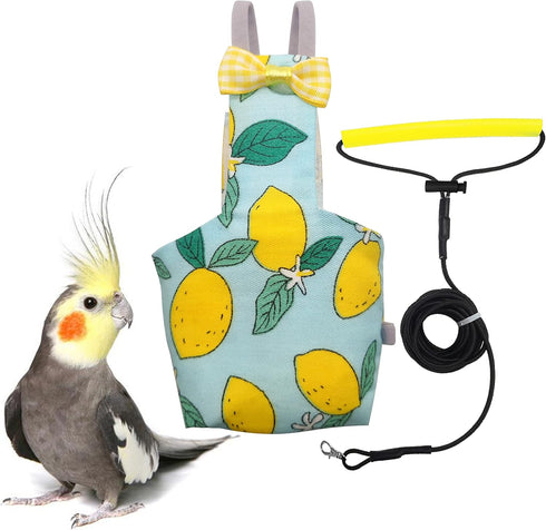 VANFAVORI Bird Diaper Harness Flight Suit Clothes with 80 Inch Flying Leash