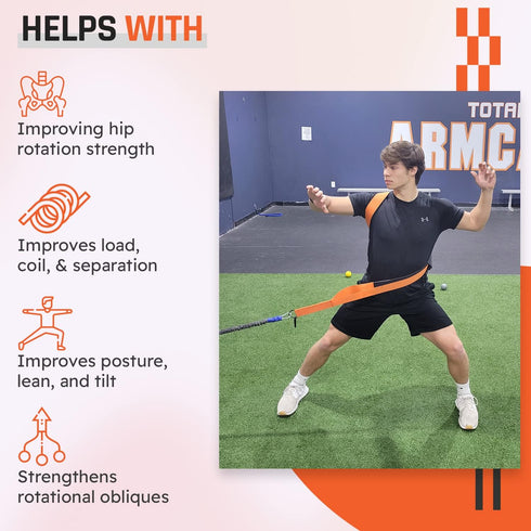 9 SHOP PLAY Core & Hip Belt Resistance Band for Baseball & Softball Belt for Strength and Resistance