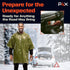 PREPARED4X Emergency Rain Poncho with Mylar Blanket Liner - Heavy Duty Waterproof Camping Gear