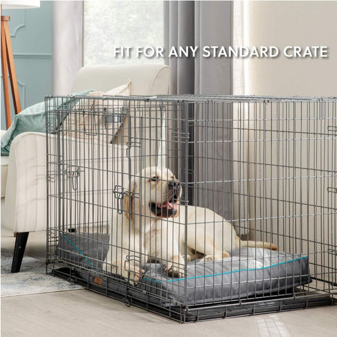 Bedsure Entire Waterproof Large Dog Bed, 4 inch Thick for Up to 80lbs, Removable Washable Cover, Grey.