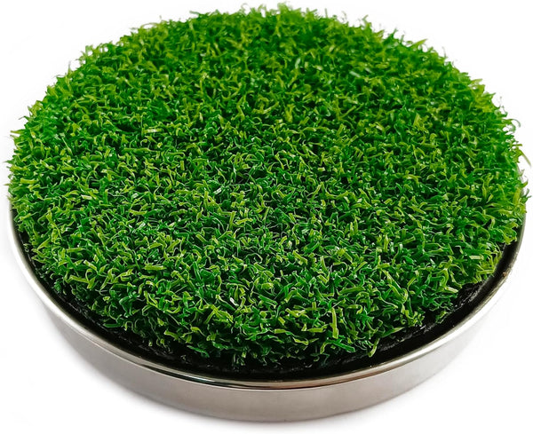 Golf Hole Cup for Backyard Practice Putting Green, Simulated Lawn and Metal Base (2 Pieces)