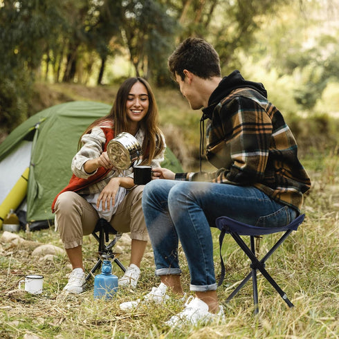18" Backpacking 225 lbs, Folding Tripod Stool for Adults Heavy Duty, Lightweight Portable Three Leg Tall Camping Stool