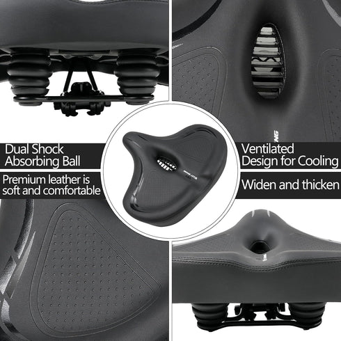 HaureiGi Bike Seat, Bicycle Seat for Men Women,Compatible with Peloton, Spin Bike, Road or Exercise Bikes,Comfort Seat