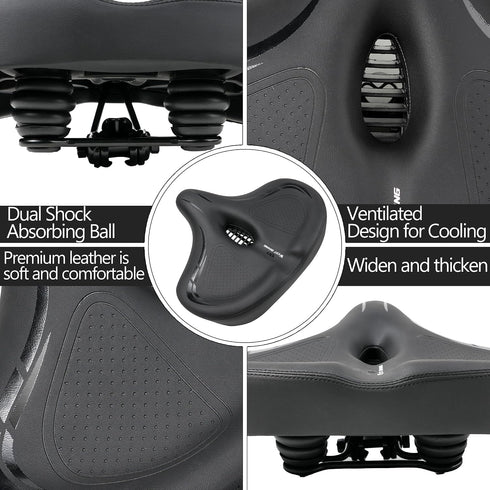HaureiGi Bike Seat, Bicycle Seat for Men Women,Compatible with Peloton, Spin Bike, Road or Exercise Bikes,Comfort Seat