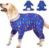 LovinPet Large Dog Pajamas, Navy Rocket and Spaceship Print, Lightweight Stretchy Knit Onesies for Dogs