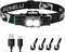 Foxelli Ultra Bright Rechargeable Headlamp - 1200 Lumen LED Light, IPX7 Waterproof, with Battery & Hooks
