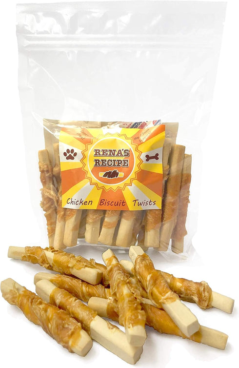 Rena's Recipe Chicken Biscuit Twists (8 oz): Crunchy Cage-Free Biscuits with Glucosamine