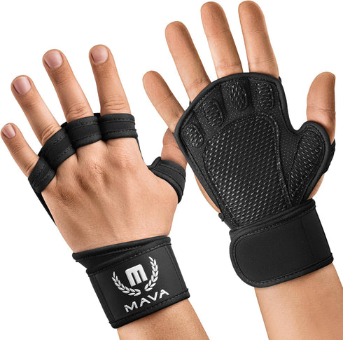 MAVA Open Gym Gloves for Men & Women; Padded Weight Lifting Gloves
