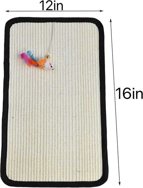 2 Pcs Cat Scratch Furniture Protector Sisal Mat, Non-Marking Nails or Adhesive Couch Protector from Cat Claws